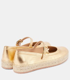 Gianvito Rossi Elda metallic leather espadrilles