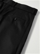 Officine Générale - Pierre Tapered Belted Pleated Worsted Wool-Twill Suit Trousers - Black