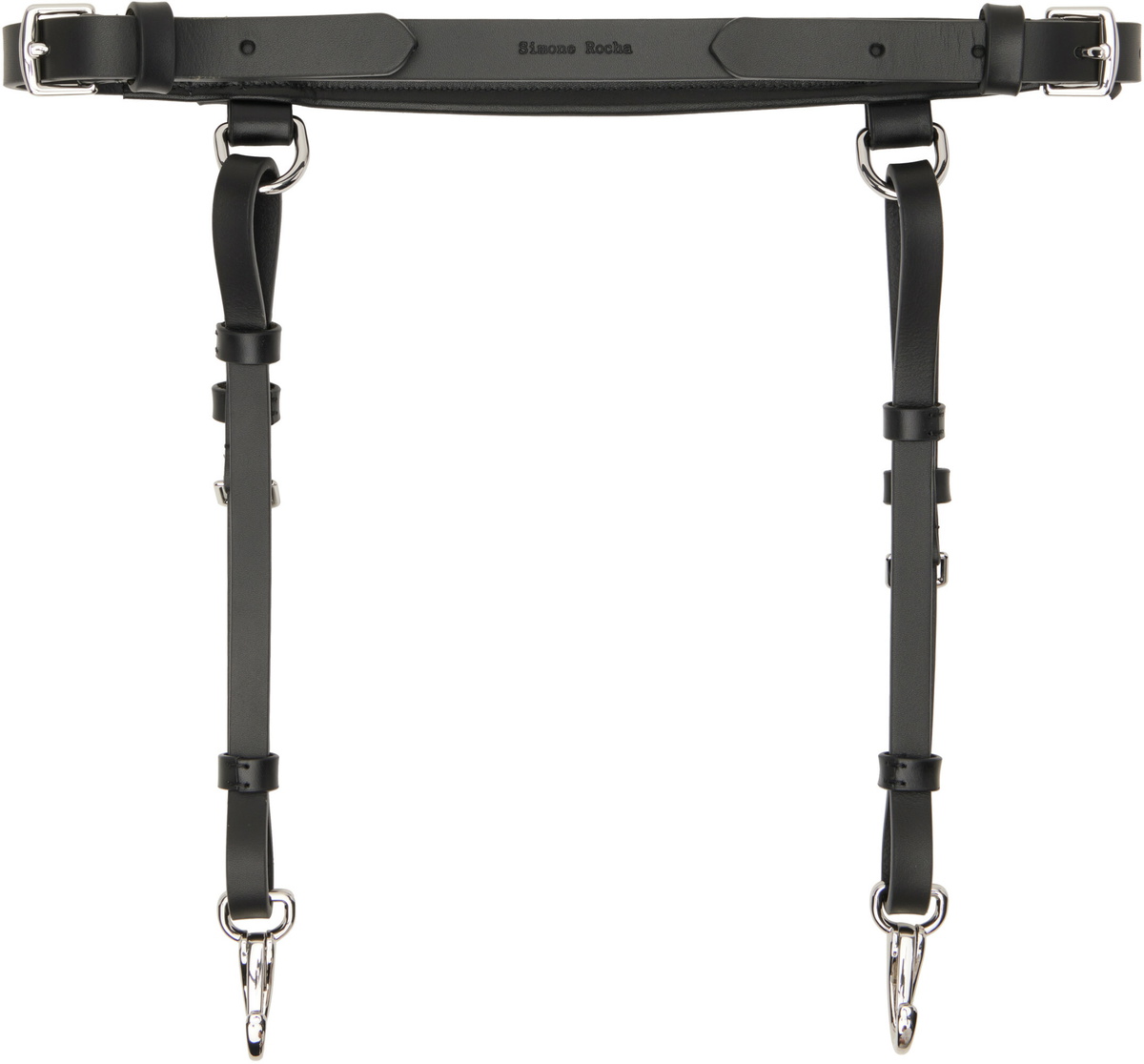 Simone Rocha Black Double Loop Tassel Bridle Belt