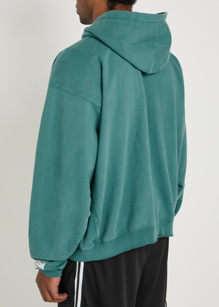 Gallery Dept. Hooded Cotton Sweatshirt Teal