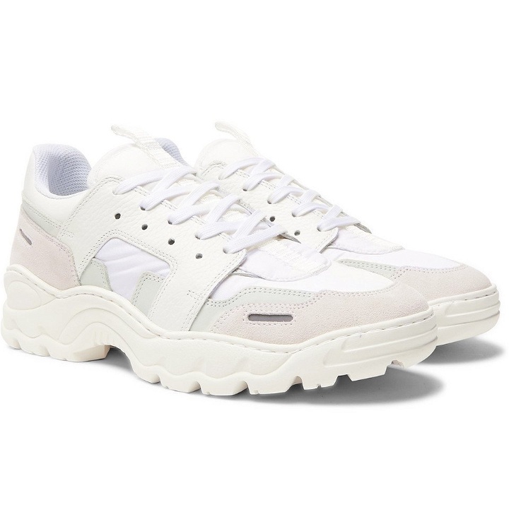 Photo: AMI - Lucky 9 Nylon, Leather and Suede Sneakers - Men - White