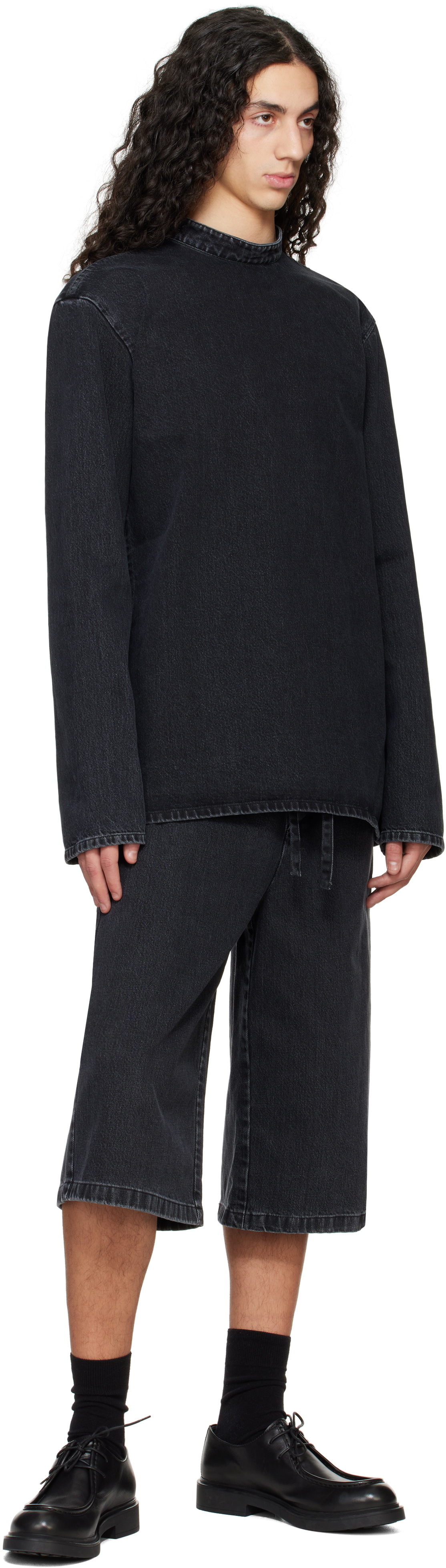 Rier Black Bermuda Denim Shorts