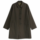Maison Margiela Men's Check Reversible Coat in Olive/Brown Check