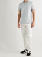 Dunhill - Colour-Block Cotton and Silk-Blend Piqué Polo Shirt - Blue