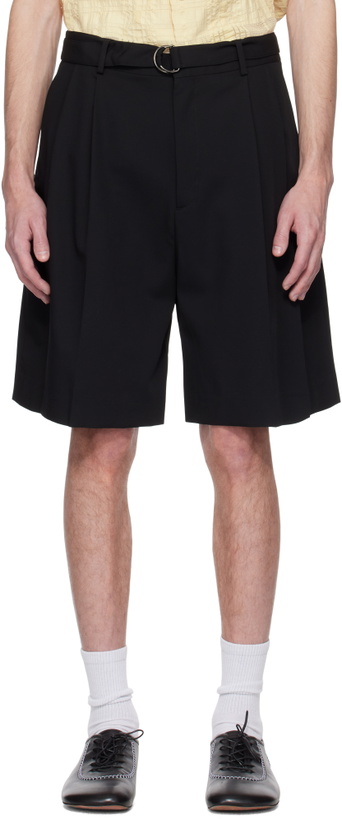 Photo: CMMN SWDN Black Marshall Pleated Shorts
