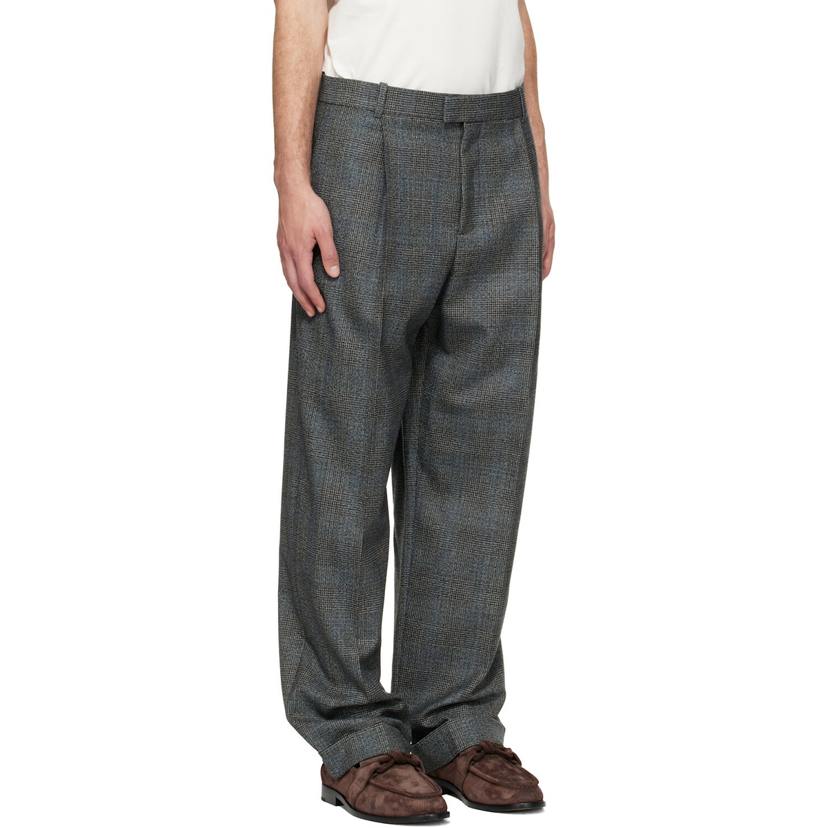 Bottega Veneta Gray Prince of Wales Trousers