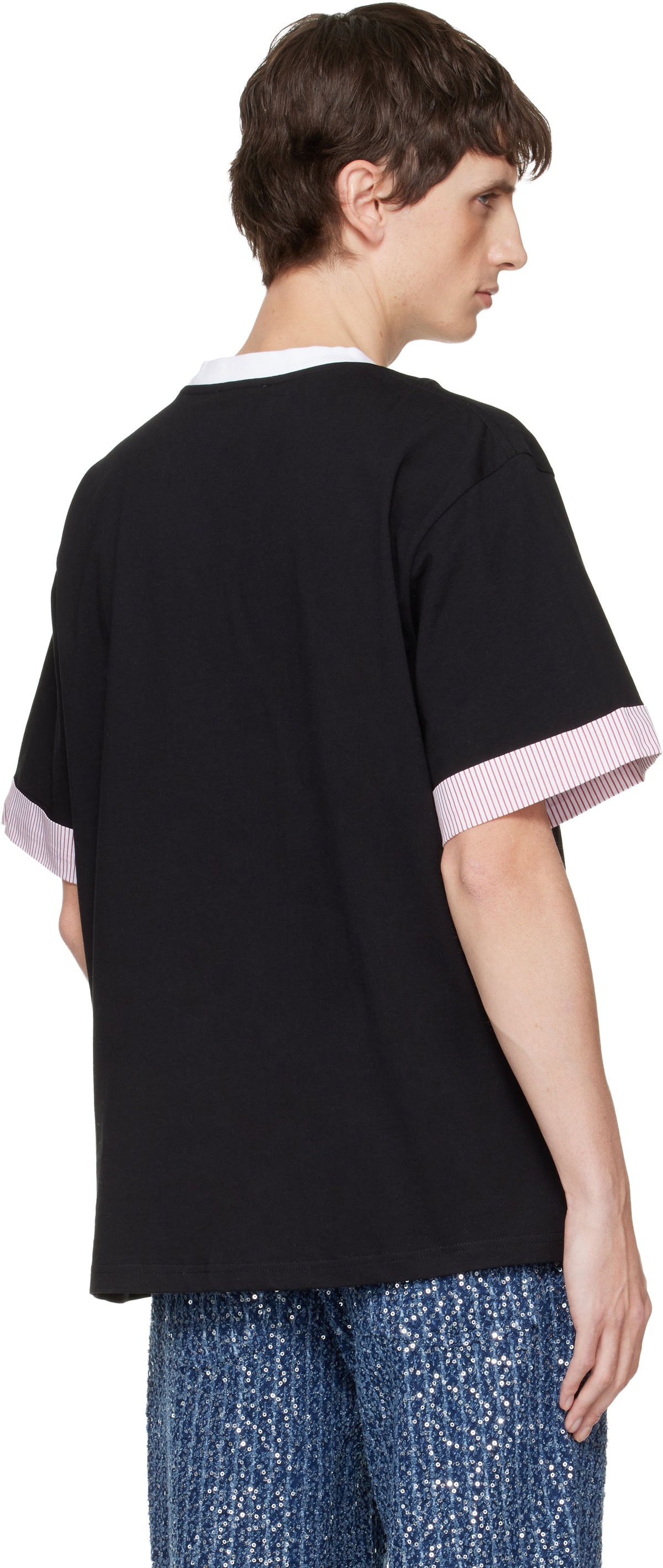 Charles Jeffrey LOVERBOY Black Turn Up T-shirt
