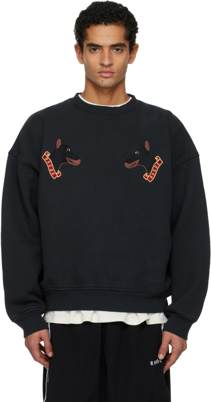 Photo: Rhude Black London Hound Crewneck Sweatshirt