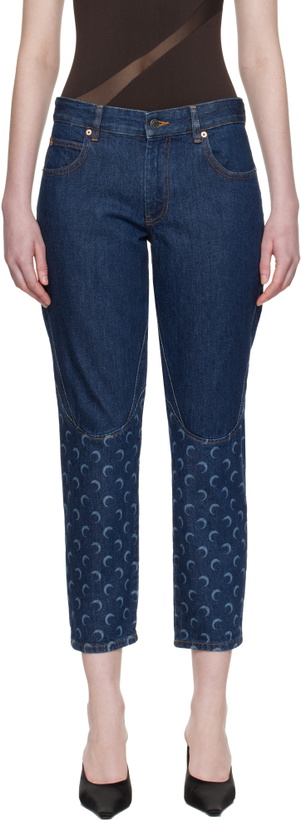 Photo: Marine Serre Blue Slim Fit Denim Jeans