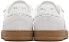 Balmain White Leather & Canvas Swan Sneakers