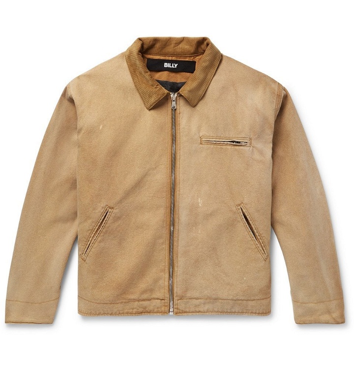 Photo: BILLY - Holly's Dad's Corduroy-Trimmed Distressed Cotton-Canvas Jacket - Men - Light brown