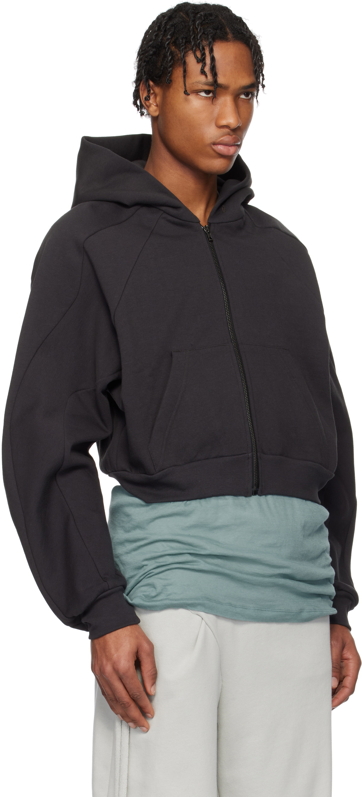 【関税込み】Ottolinger ブラック Multiline ジップフーディ Ottolinger Black Multiline Zip Hoodie Ottolinger