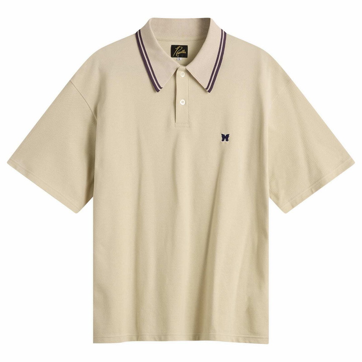 Photo: Needles Men's Pique Polo in Beige