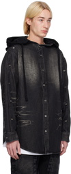 Y/Project Black Insert Hood Denim Shirt