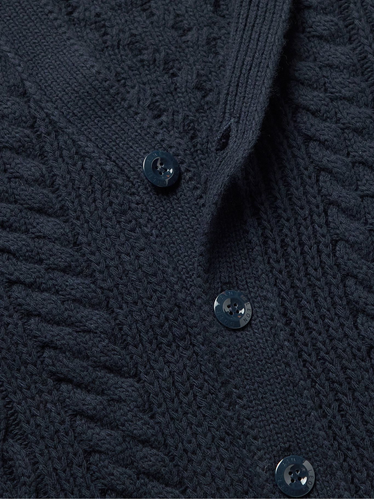 AIMÉ LEON DORE - Woolrich Cable-Knit Wool Cardigan - Blue