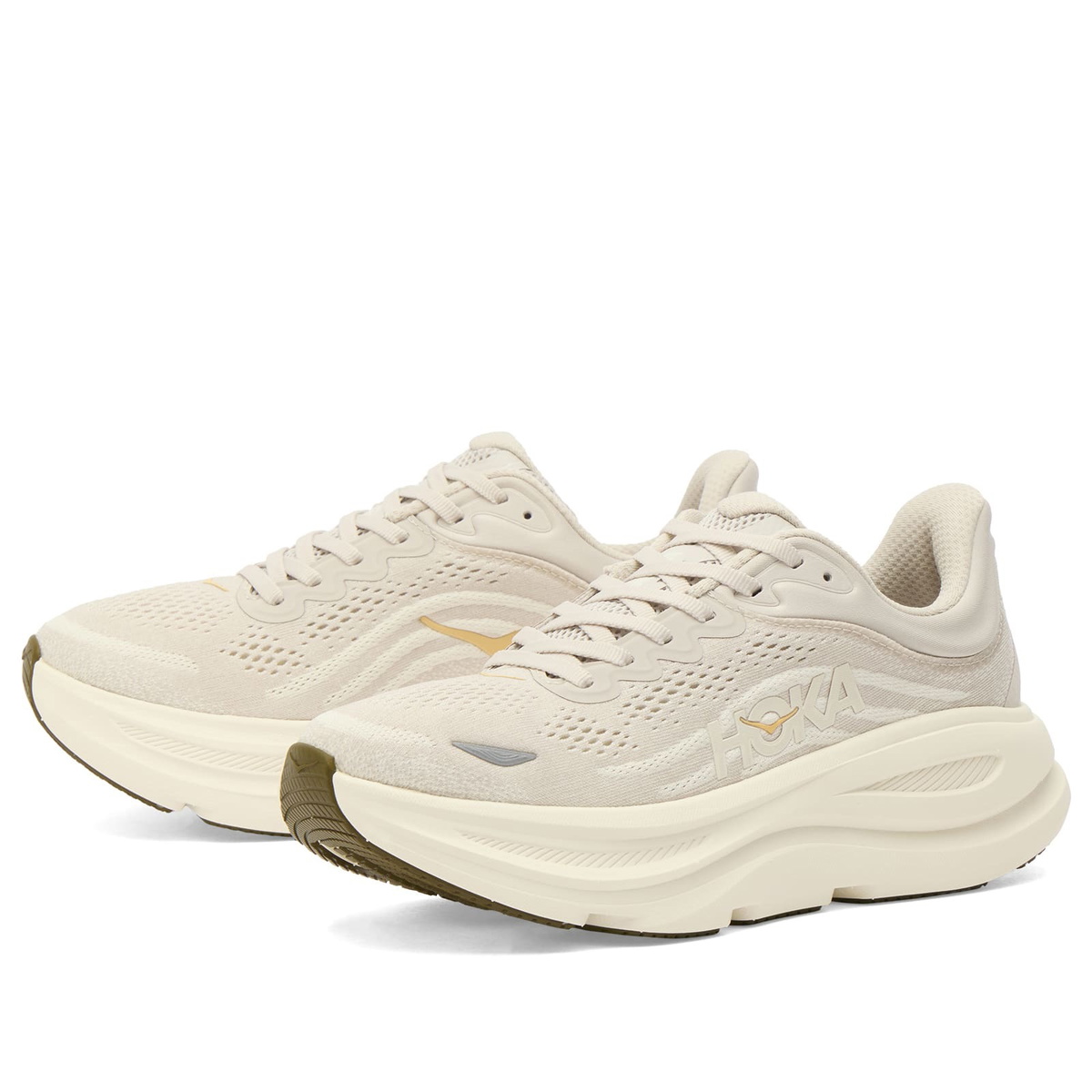 Hoka One One Women's Bondi 9 Sneaker in River Rock Grey/Alabaster