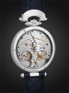 BOVET - 19Thirty Fleurier Hand-Wound 42mm Stainless Steel and Leather Watch, Ref. No. NTS0004
