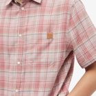 Loewe Men's Short Sleeve Check Shirt in Pink/Brown