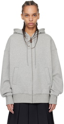 Fax Copy Express Gray Zip Hoodie