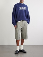 Willy Chavarria - Hooligan Logo-Embroidered Cotton-Jersey Sweatshirt - Blue