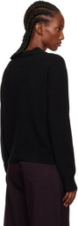 We11done Black Pocket Logo Knit Cardigan