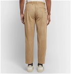 Folk - Signal Tapered Pleated Cotton-Corduroy Trousers - Beige