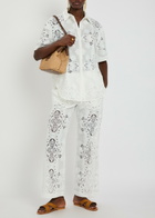 Borgo DE Nor Akari Lace and Embroidered Shirt White