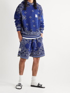 AMIRI - Bandana-Jacquard Cotton and Cashmere-Blend Drawstring Shorts - Blue