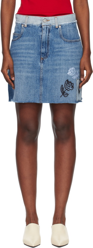 Photo: Marni Blue Stone Washed Patches Denim Miniskirt