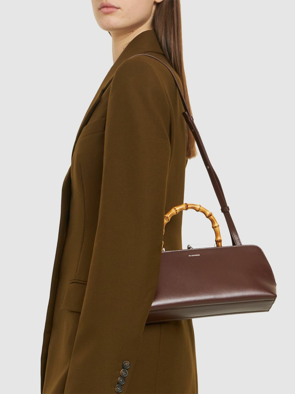JIL SANDER Small Goji Bamboo Palmellato Leather Bag Jil Sander