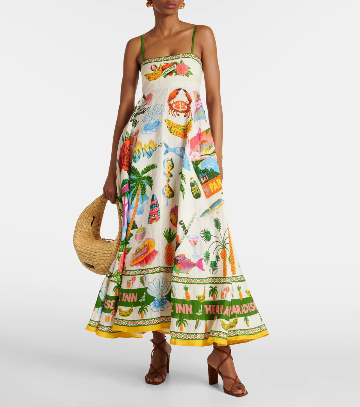 Almais Paradiso printed linen maxi dress ALMAIS Almais Paradiso printed linen maxi dress ALMAIS