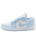 Air Jordan 1 Low Sneakers in White/Ice Blue