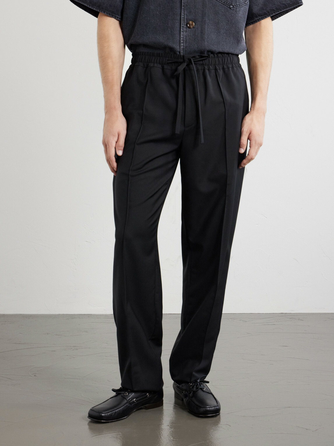 Valentino Garavani - Straight-Leg Wool and Cashmere-Blend Trousers - Black