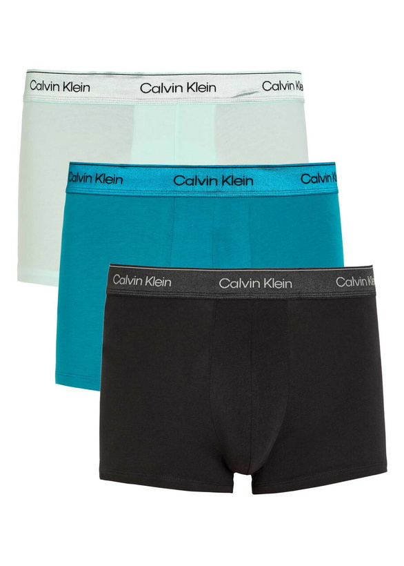 Photo: Calvin Klein Icon Metallic Stretch-cotton Trunks set of Three Multicoloured