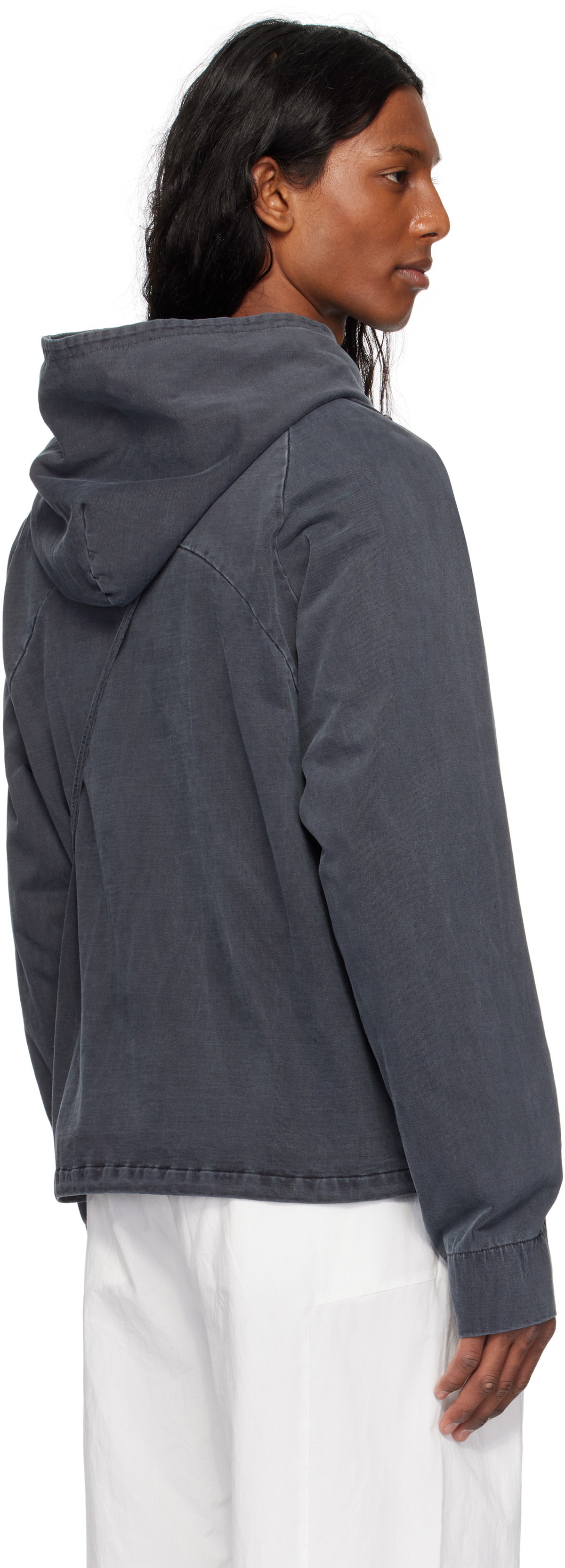 【関税込み】HYEIN SEO グレー Dyed Scarf Bag フーディ Gray Dyed Scarf Bag Hoodie by HYEIN SEO on Sale
