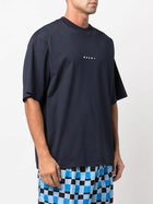 Marni Blue Logo-Print Cotton T-Shirt