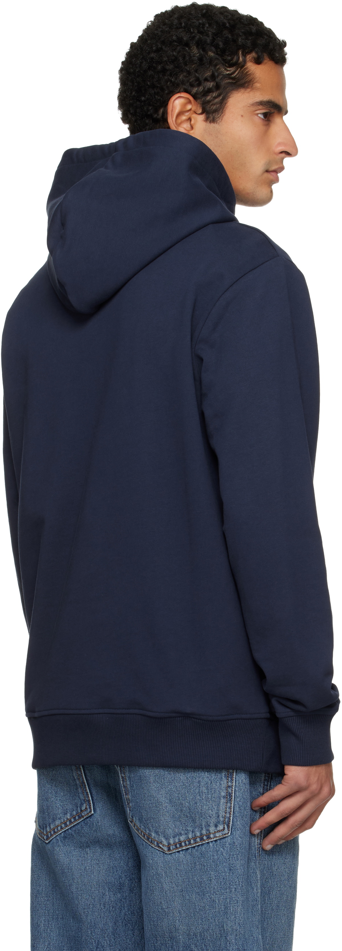 Balmain Navy 'Balmain' Signature Hoodie