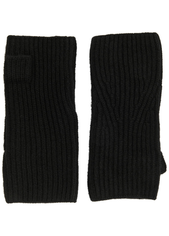 Photo: Loop Cashmere Fingerless Cashmere Mittens - Black - One Size
