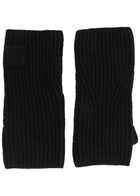 Loop Cashmere Fingerless Cashmere Mittens - Black - One Size