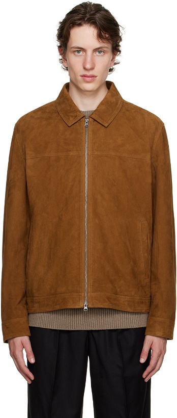 Photo: Saturdays NYC Brown Harrison Leather Jacket