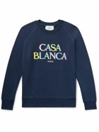 Casablanca - Logo-Embroidered Organic Cotton-Jersey Sweatshirt - Blue