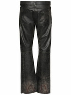 ENFANTS RICHES DÉPRIMÉS Distressed Flared Raw Hem Leather Pants