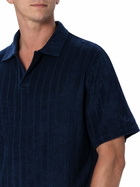 MC2 Saint Barth Man Ribbed Blue Terry Polo Shirt Jeremy