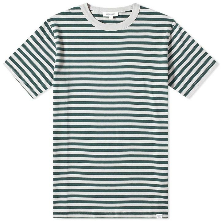 Photo: Norse Projects Men's Niels Classic Stripe T-Shirt in Varsity Green