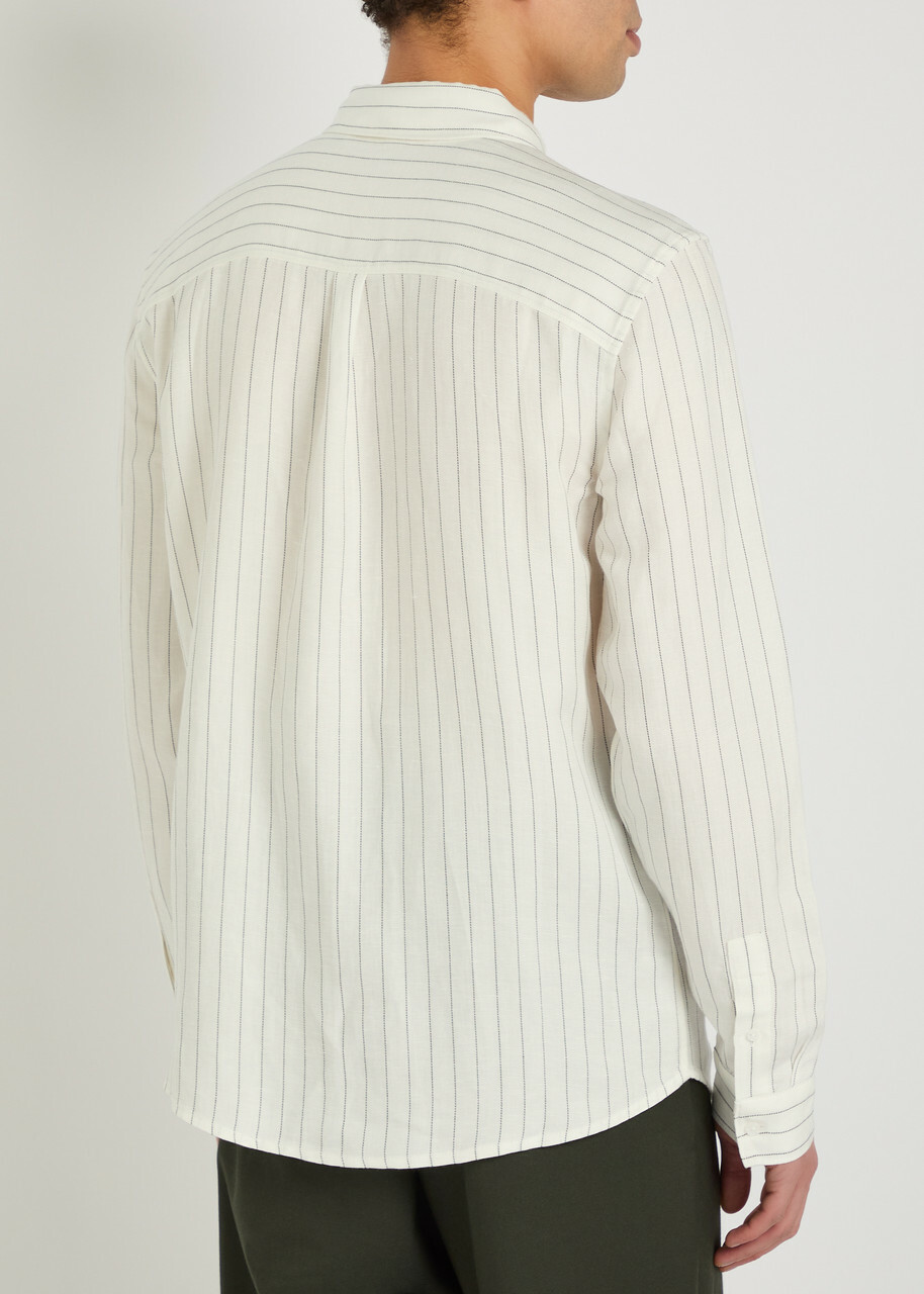 Paige Peters Striped Linen-blend Shirt Ecru