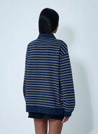 Miu Miu Striped ZIp-Up Polo Shirt