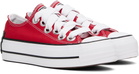 Converse Red Chuck Taylor All Star Lift Platform Sketch Low Top Sneakers