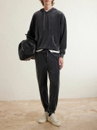 TOM FORD - Tapered Cotton-Blend Velour Sweatpants - Gray