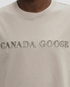 Canada Goose Emersen T-Shirt Embroidered Wordmark Beige Mens Shortsleefe
