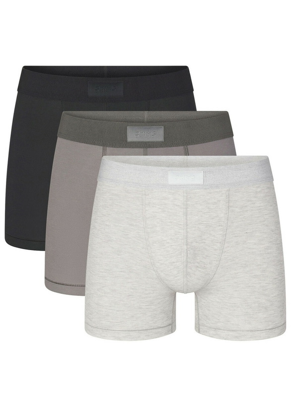 Photo: Skims Cotton-blend 3" Boxer Briefs set of Three Grey